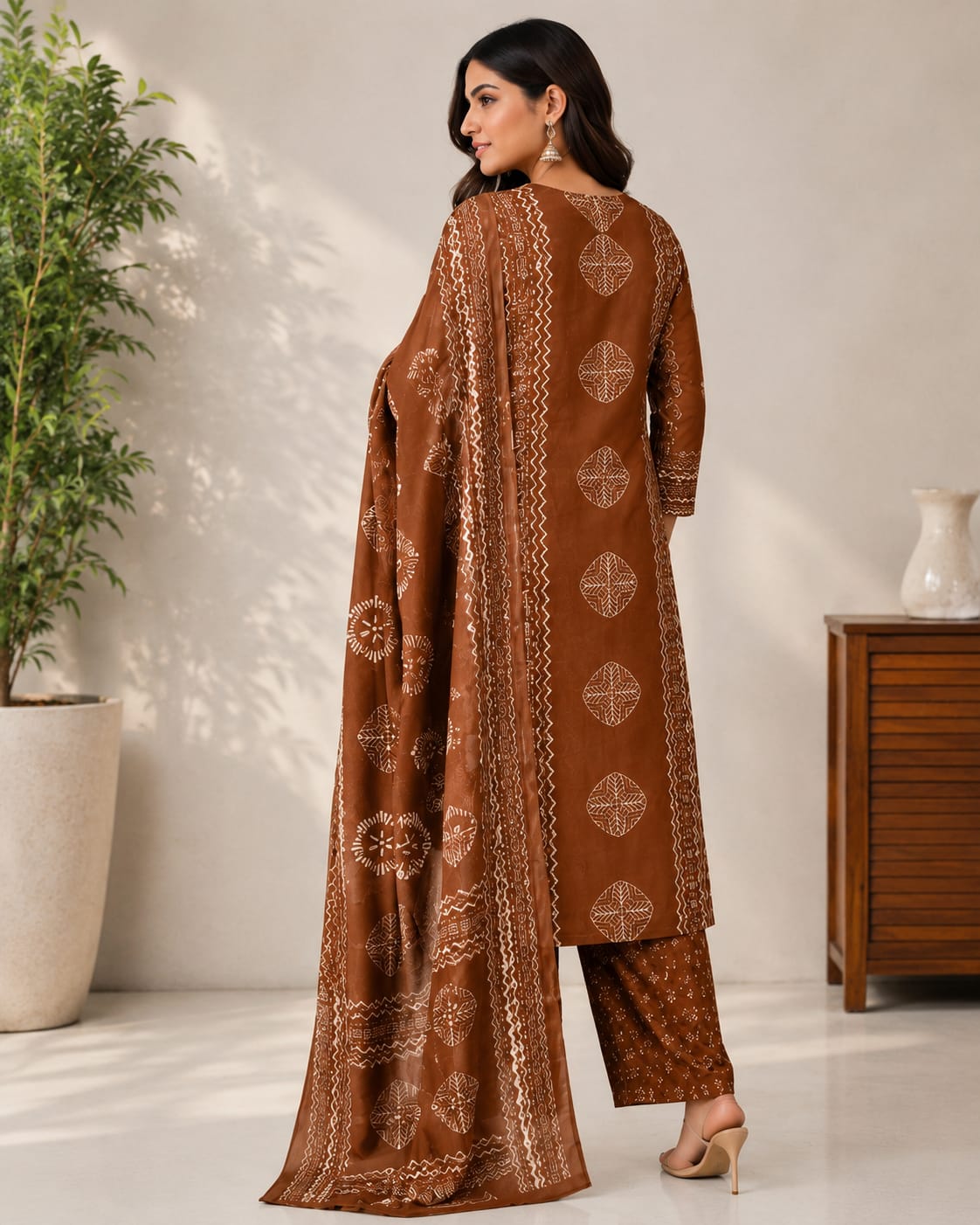 Jaipuri Pure Cotton 3 Piece Suit Set for Women