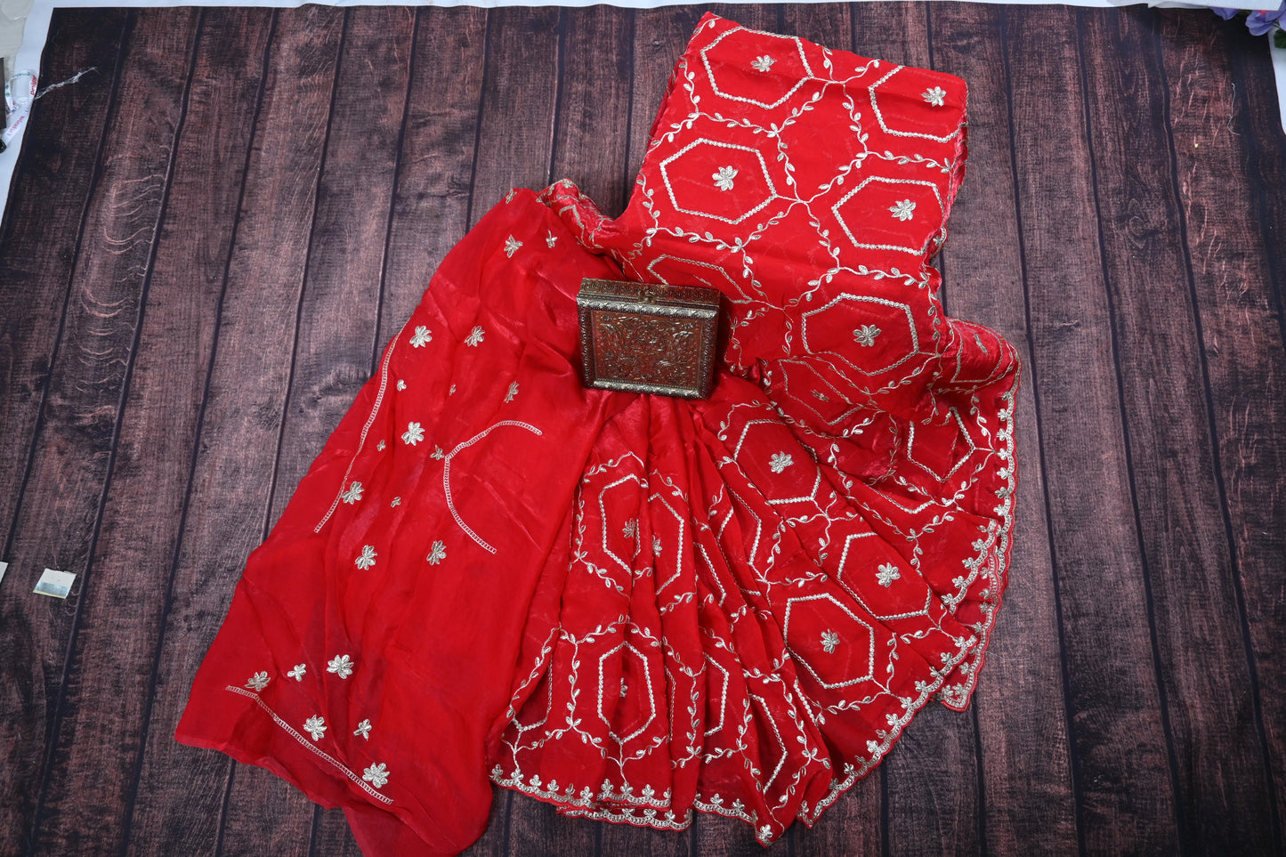 Designer Satin Silk Saree with Pure Gotta Patti Work | Wedding & Party Wear Saree