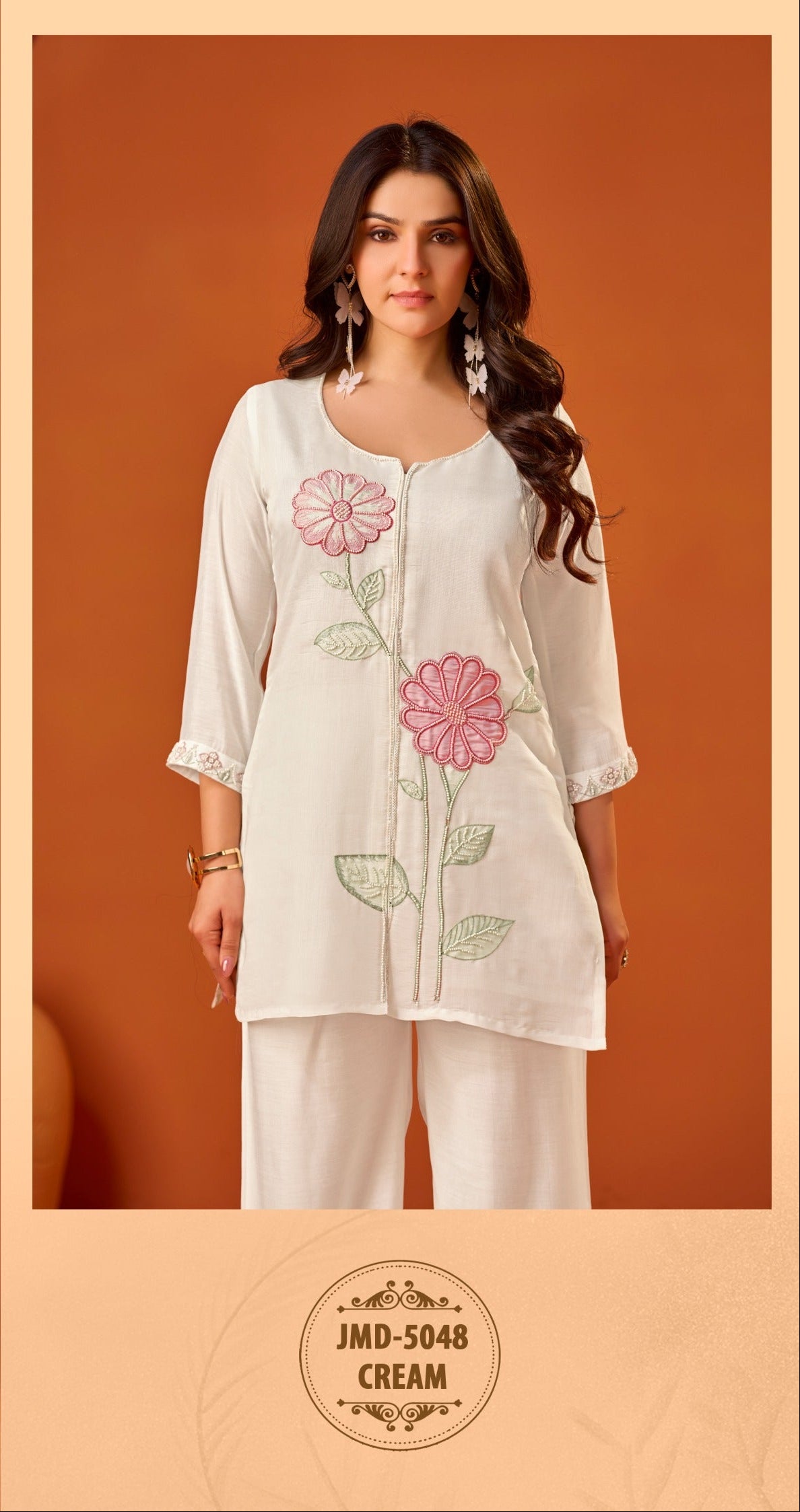 Designer Ethnic Outfit Set For Women | Co-Ord Set With Floral Embroidery Work