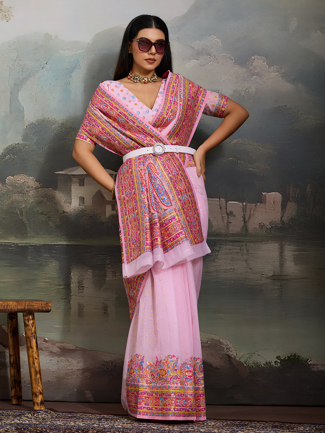 Royal Pashmina Silk Kathpadar Saree For Festive & Wedding Wear