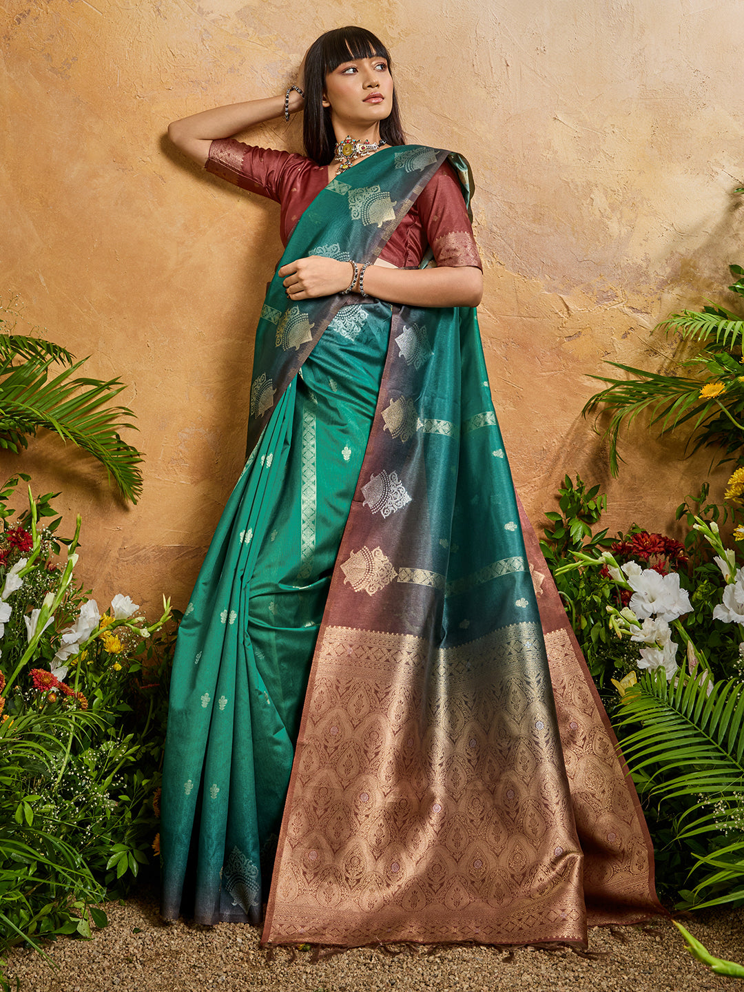 Handloom Paper Silk Saree with Rich Zari Woven Pallu