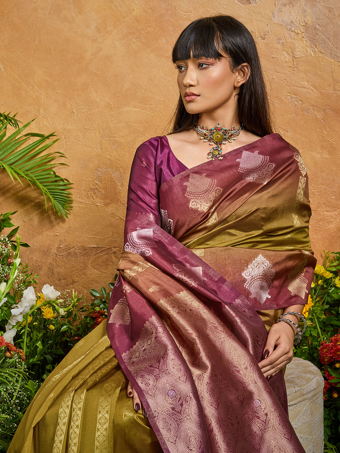 Handloom Paper Silk Saree with Rich Zari Woven Pallu