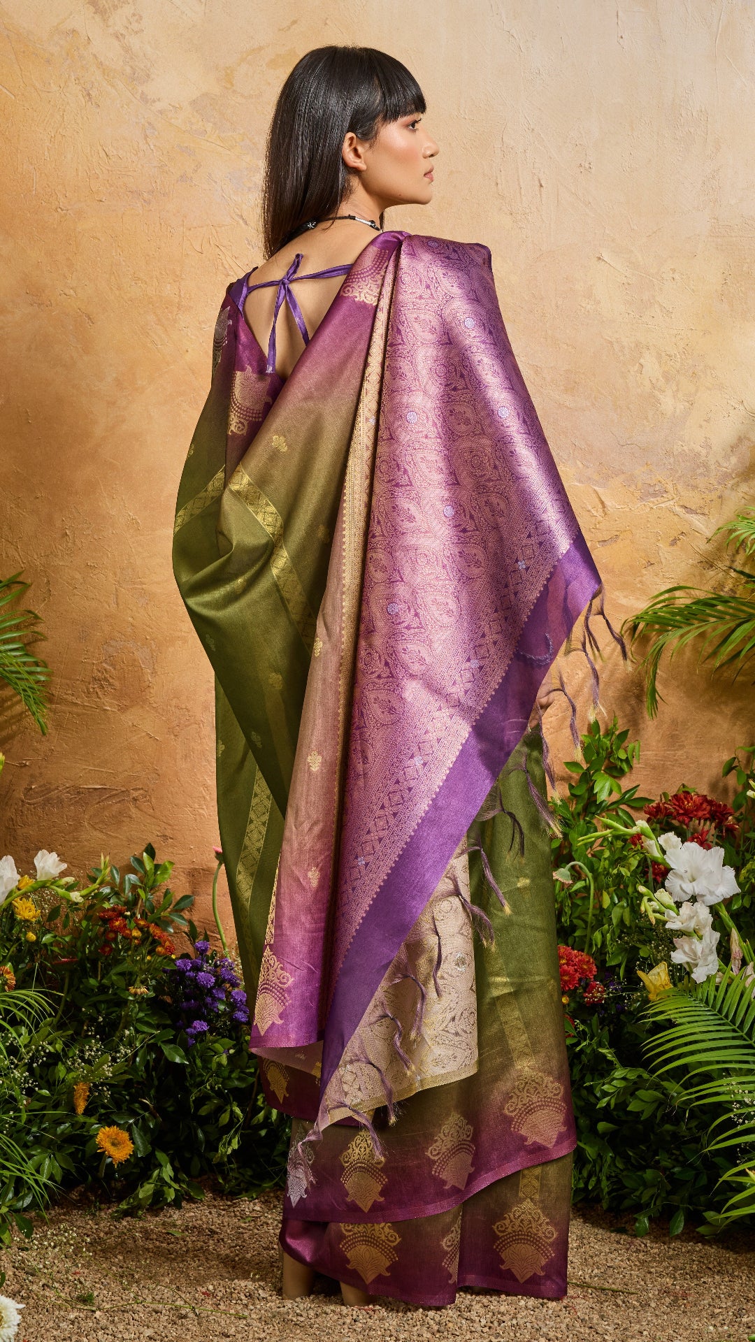 Handloom Paper Silk Saree with Rich Zari Woven Pallu