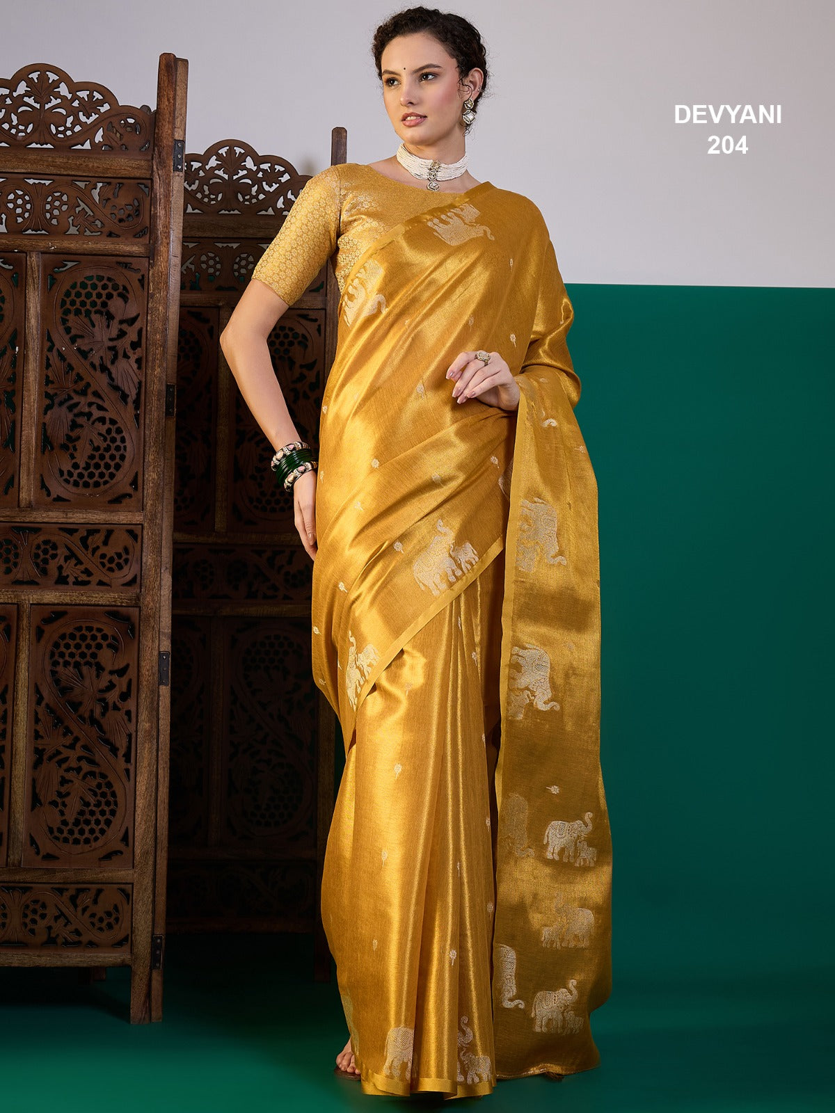 Premium Tissue Silk Saree With Rich Zari Woven Motifs & Designer Woven Blouse