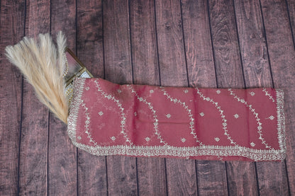 Premium Double Shadow Organza Saree with Designer Gota Patti Cut Work