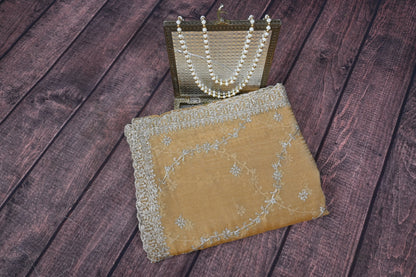 Premium Double Shadow Organza Saree with Designer Gota Patti Cut Work