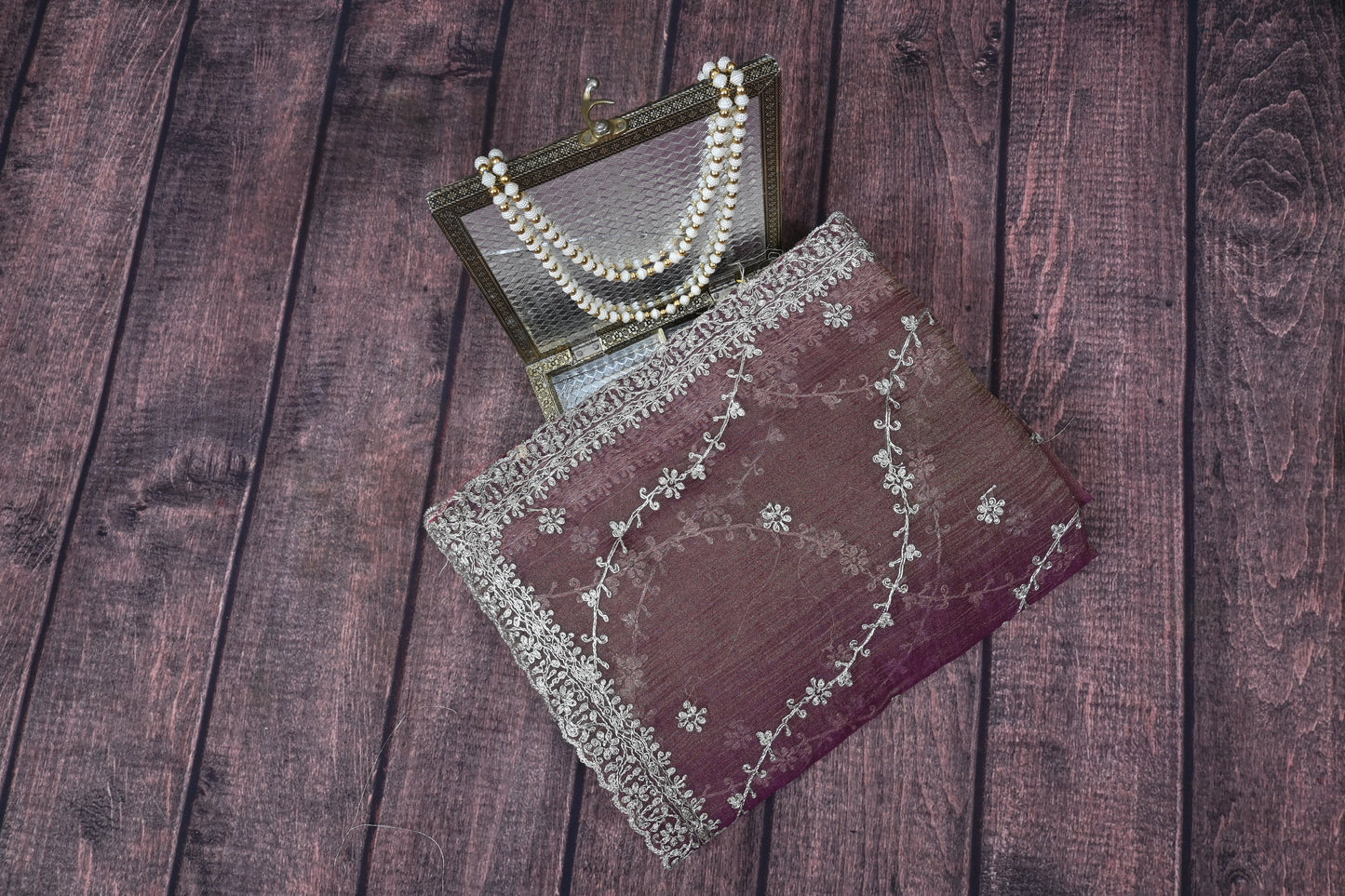 Premium Double Shadow Organza Saree with Designer Gota Patti Cut Work