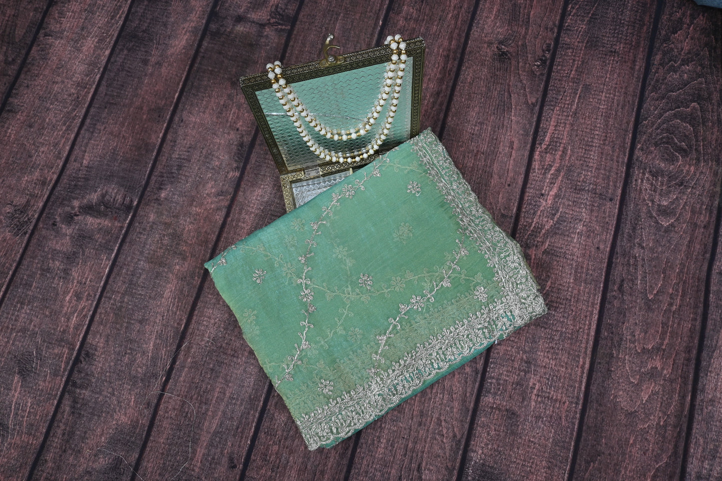 Premium Double Shadow Organza Saree with Designer Gota Patti Cut Work