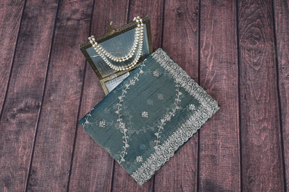 Premium Double Shadow Organza Saree with Designer Gota Patti Cut Work