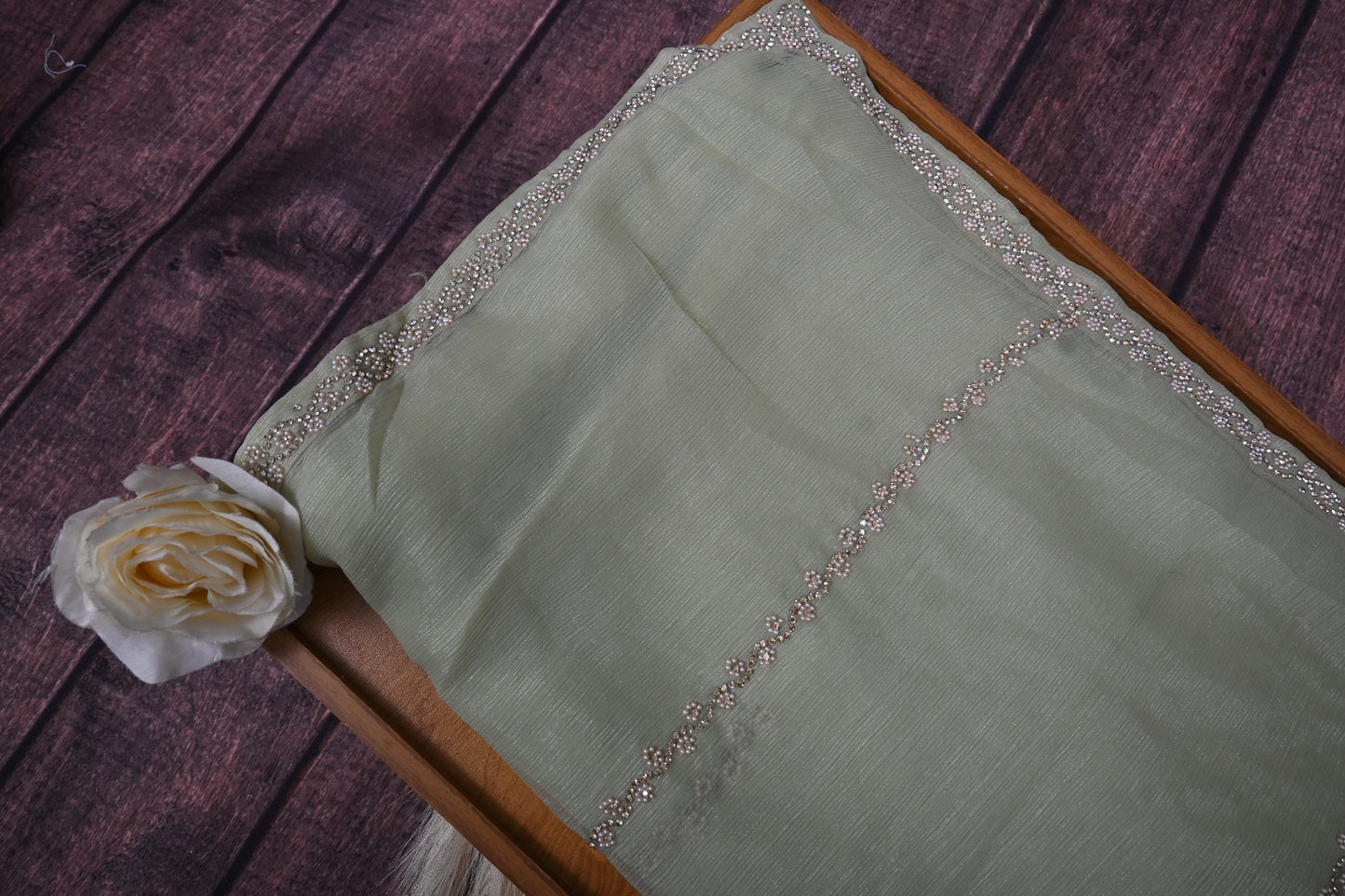 Exclusive Pure Georgette Saree with Luxury Stone Hand Work & Heavy Designer Border |