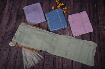 Exclusive Pure Georgette Saree with Luxury Stone Hand Work & Heavy Designer Border |