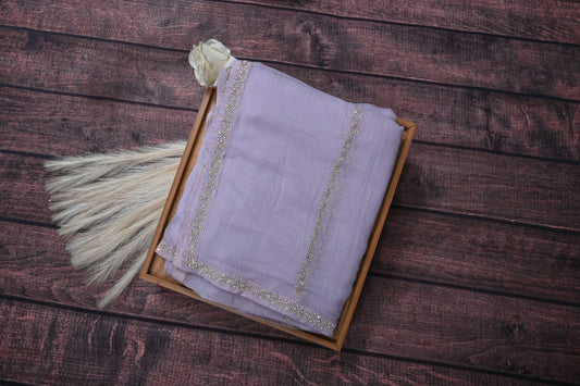 Exclusive Pure Georgette Saree with Luxury Stone Hand Work & Heavy Designer Border |