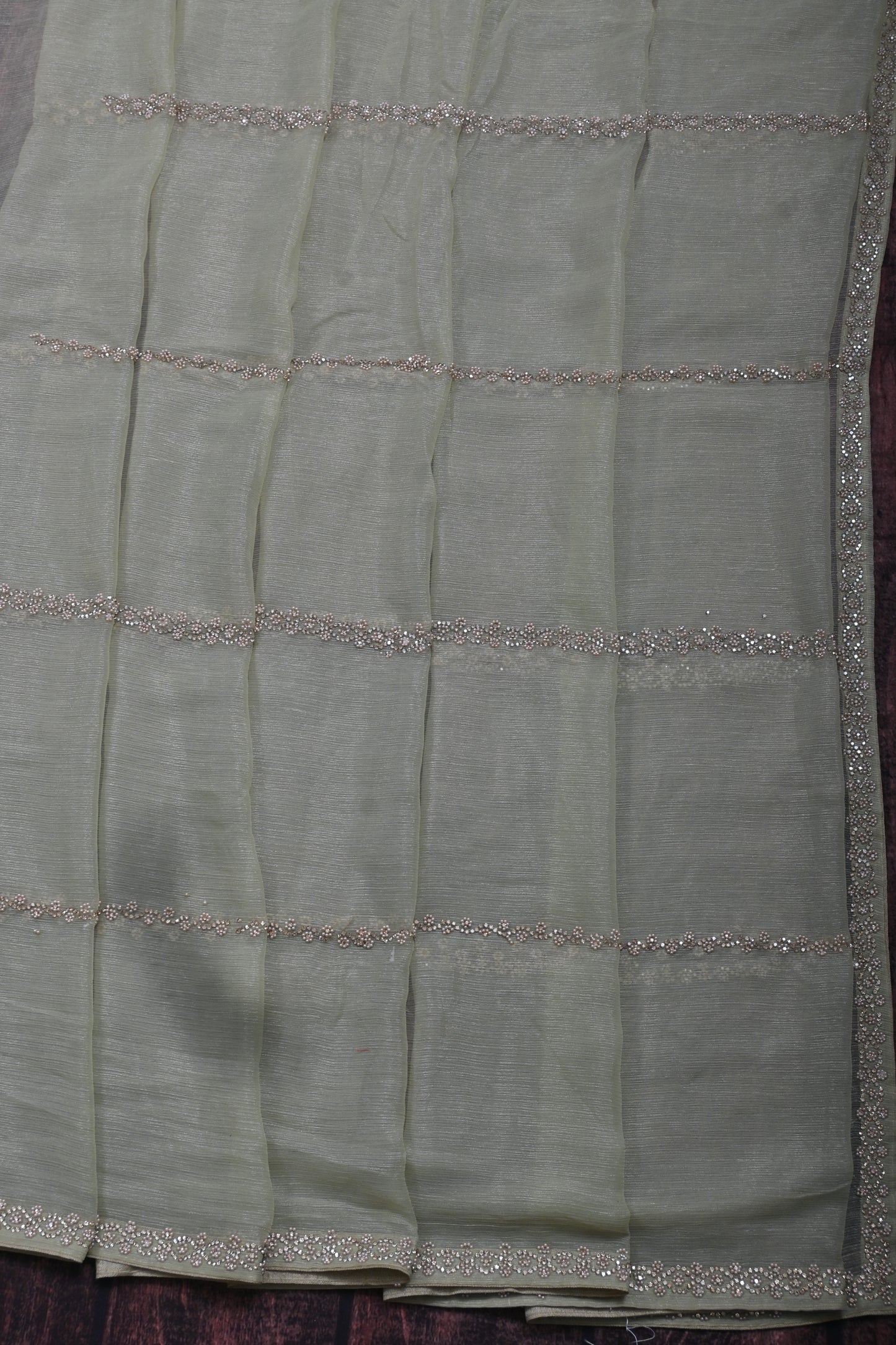 Exclusive Pure Georgette Saree with Luxury Stone Hand Work & Heavy Designer Border |