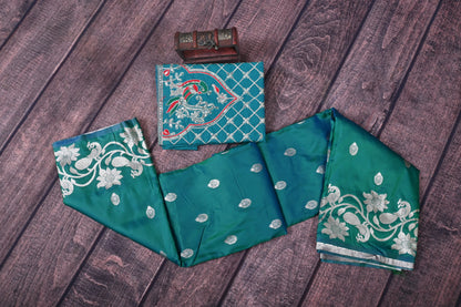 Premium Soft Silk Kathpadar Saree with Royal Peacock Motif & Heavy Aari Work Blouse