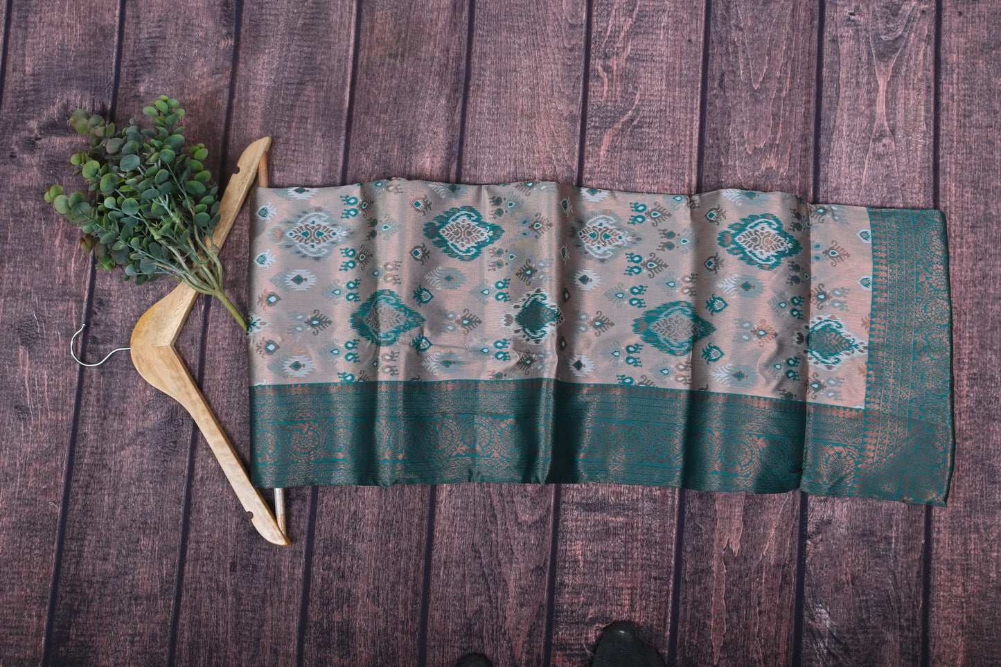 Premium Tissue Silk Kathpadar Saree with Rich Zari Work & Contrast Blouse | Traditional Maharashtrian Ethnic Wear by KrishnaPoojatextile