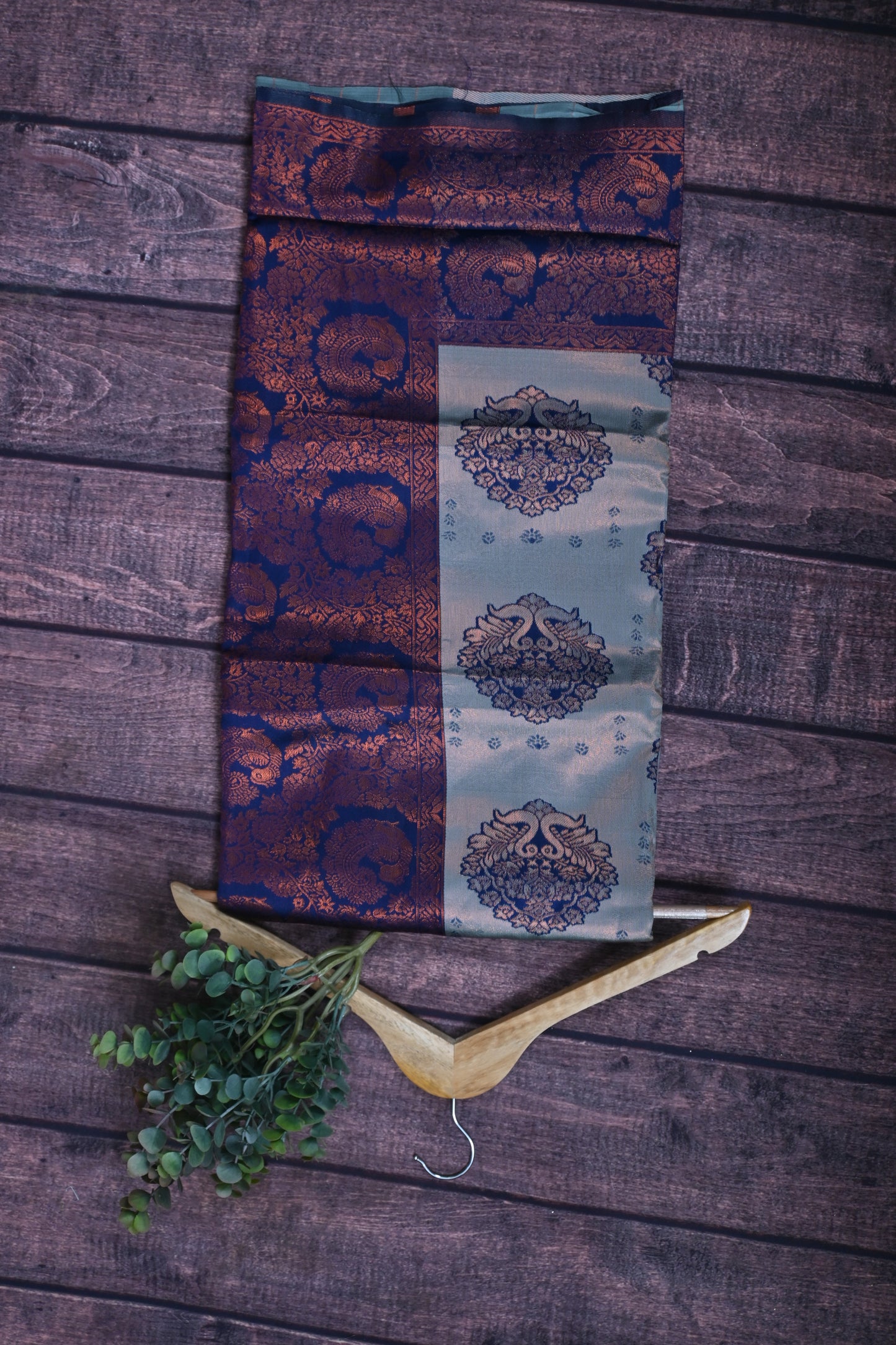 Premium Tissue Silk Kathpadar Saree with Rich Zari Work & Contrast Blouse | Traditional Maharashtrian Ethnic Wear by KrishnaPoojatextile