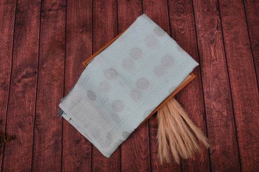 Premium Linen Cotton Saree with Elegant Sequence & Heavy Embroidery Work | Sophisticated Party Wear Collection by KrishnaPoojatextile