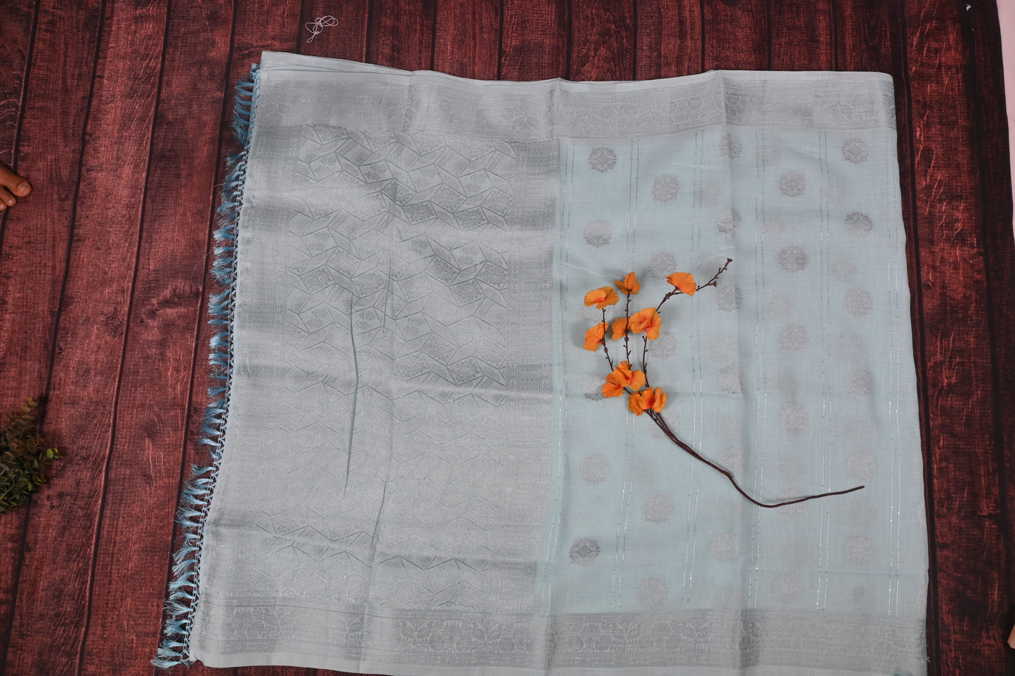 Premium Linen Cotton Saree with Elegant Sequence & Heavy Embroidery Work | Sophisticated Party Wear Collection by KrishnaPoojatextile