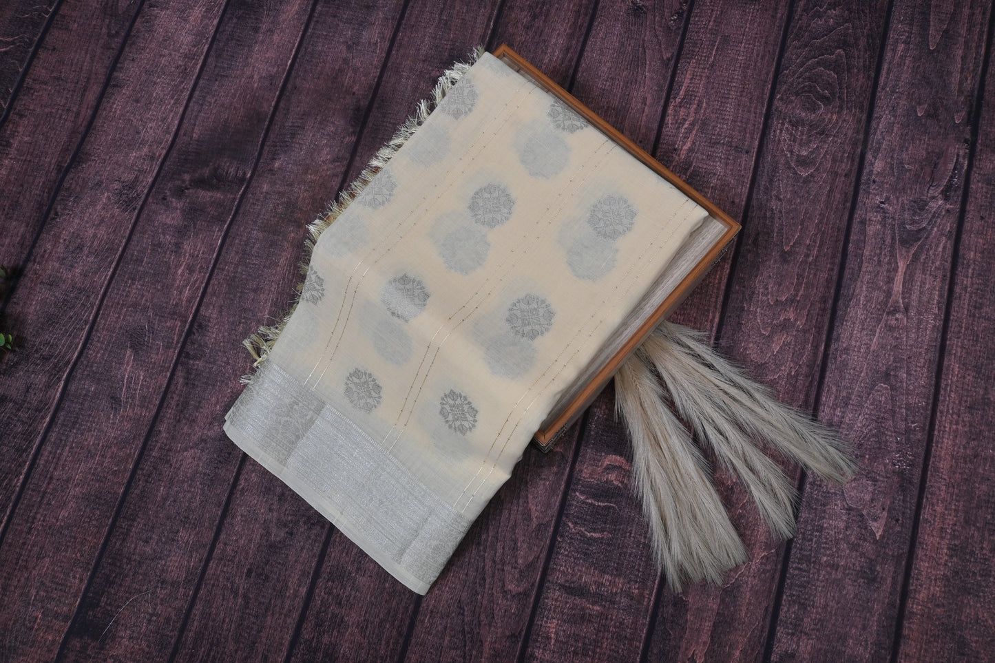 Premium Linen Cotton Saree with Elegant Sequence & Heavy Embroidery Work | Sophisticated Party Wear Collection by KrishnaPoojatextile