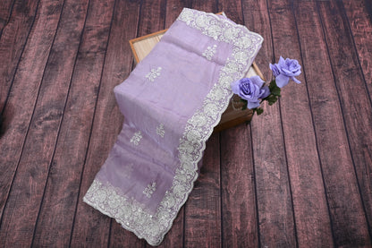 Cutwork Embroidery Organza Saree with Zimmy Choo Work | Designer Party Wear Saree 6.3m