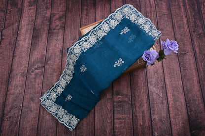 Cutwork Embroidery Organza Saree with Zimmy Choo Work | Designer Party Wear Saree 6.3m