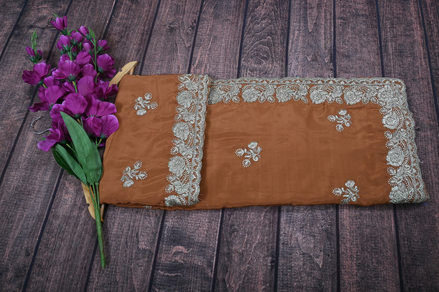 Designer Satin Silk Saree with Gotta Patti Cut Work Border | Designer Blouse | Party Wear Wedding Saree 6.3