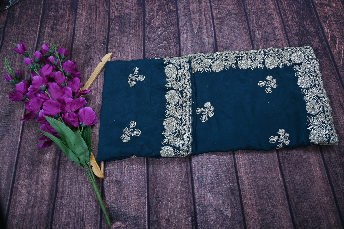 Designer Satin Silk Saree with Gotta Patti Cut Work Border | Designer Blouse | Party Wear Wedding Saree 6.3