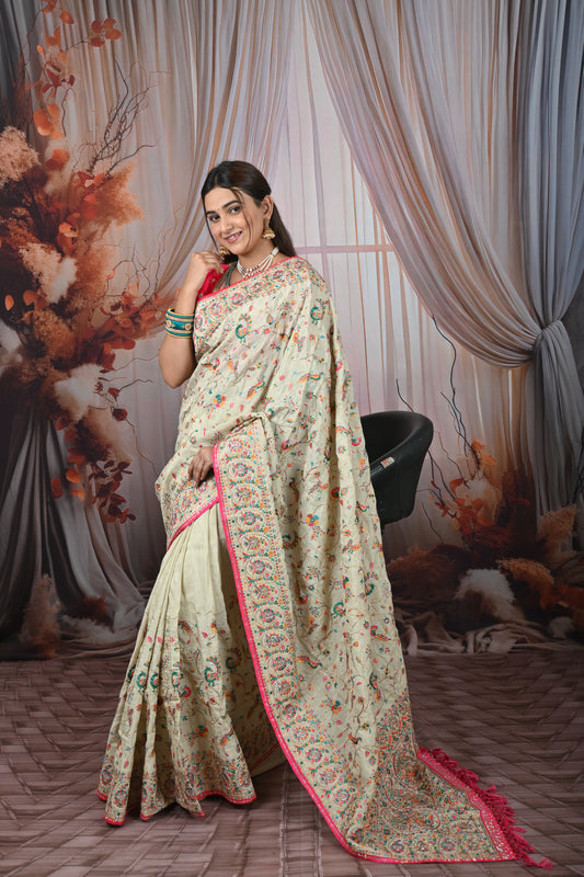 Royal Rajwadi Heritage Saree for Women | Premium Traditional Rajasthani Printed Saree with Ornate Border Work