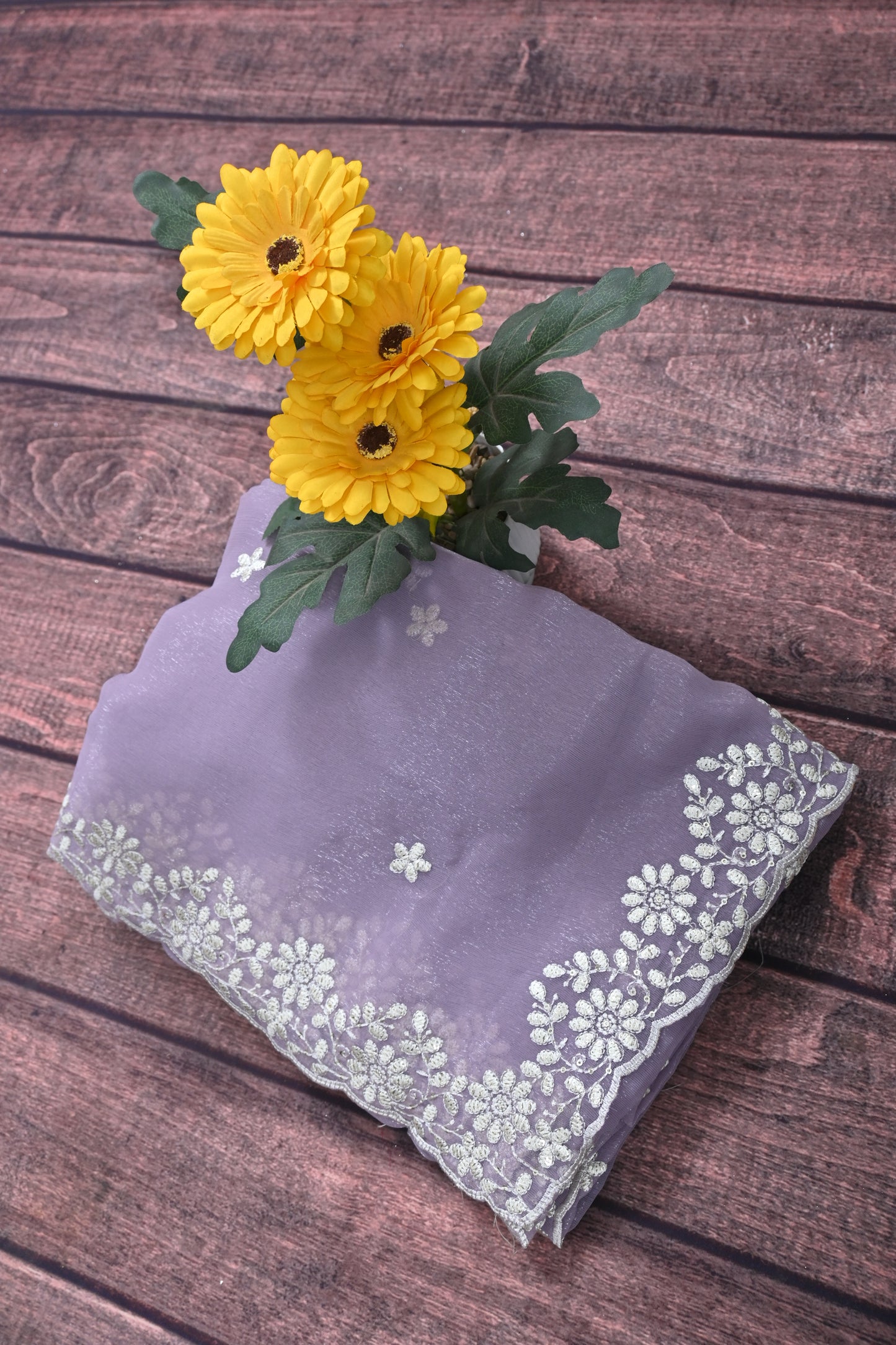 Designer Shimmer Chiffon Saree with Embroidery Sequence Work | Designer Blouse | Party Wear Saree for Women