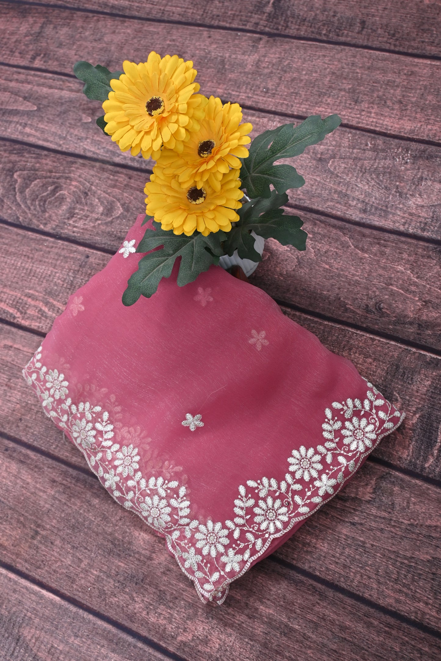 Designer Shimmer Chiffon Saree with Embroidery Sequence Work | Designer Blouse | Party Wear Saree for Women