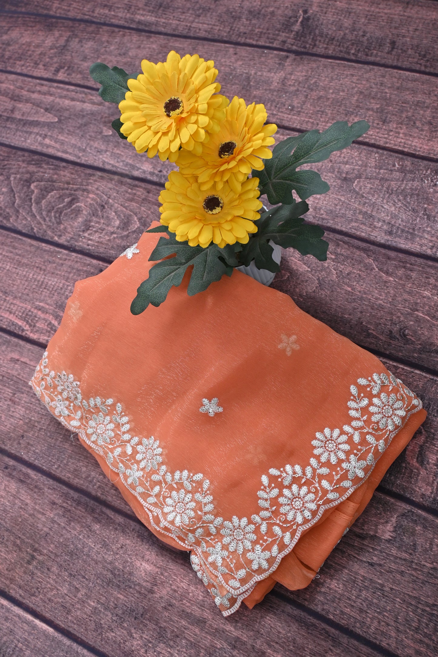 Designer Shimmer Chiffon Saree with Embroidery Sequence Work | Designer Blouse | Party Wear Saree for Women