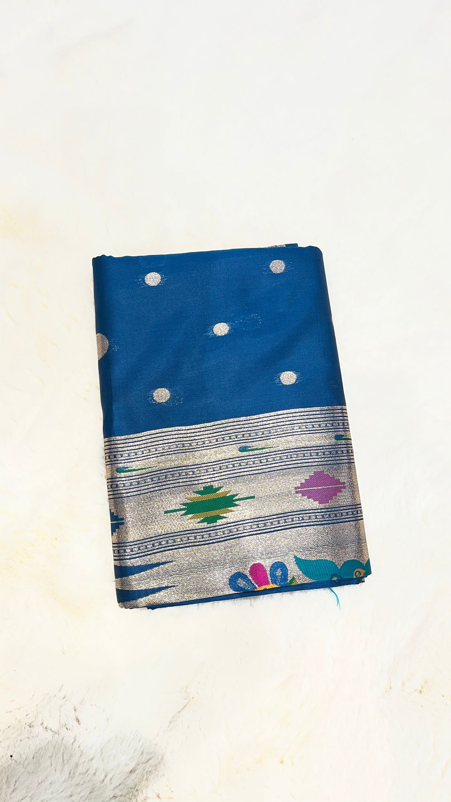 Chandrika Silk Kathpadar Muniya Paithani Saree with Rich Pallu & Zari Border-01