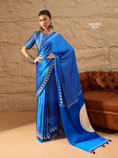 Italian Silk Printed Saree With Running Blouse | Lightweight Office & Daily Wear Saree