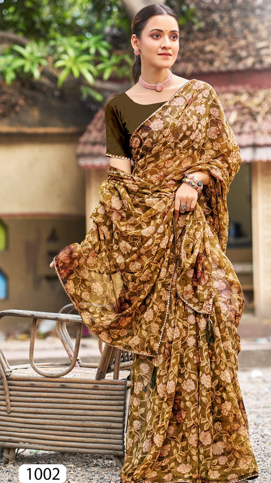 Fancy Jal Print Saree For Casual & Office Wear