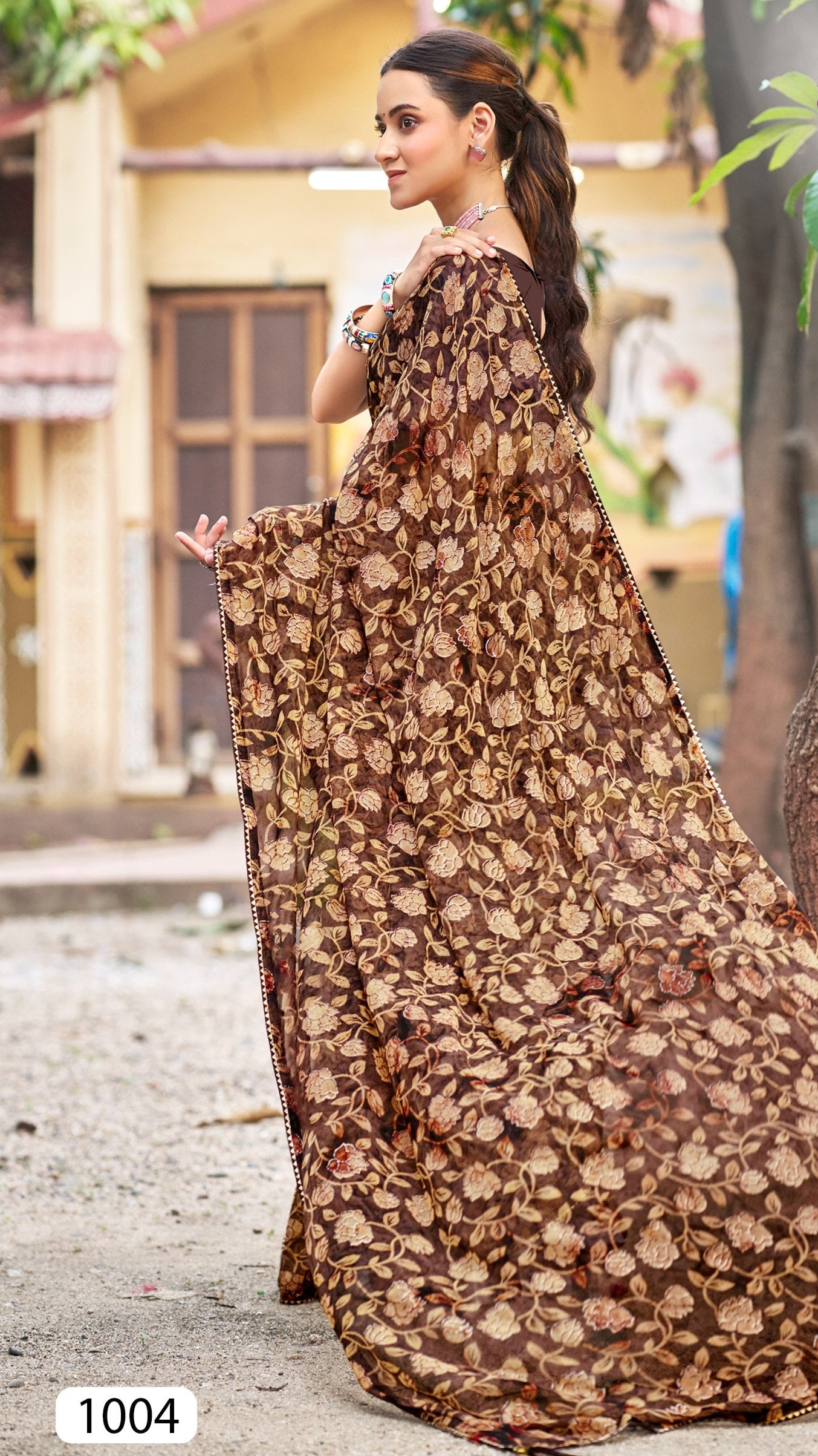 Fancy Jal Print Saree For Casual & Office Wear