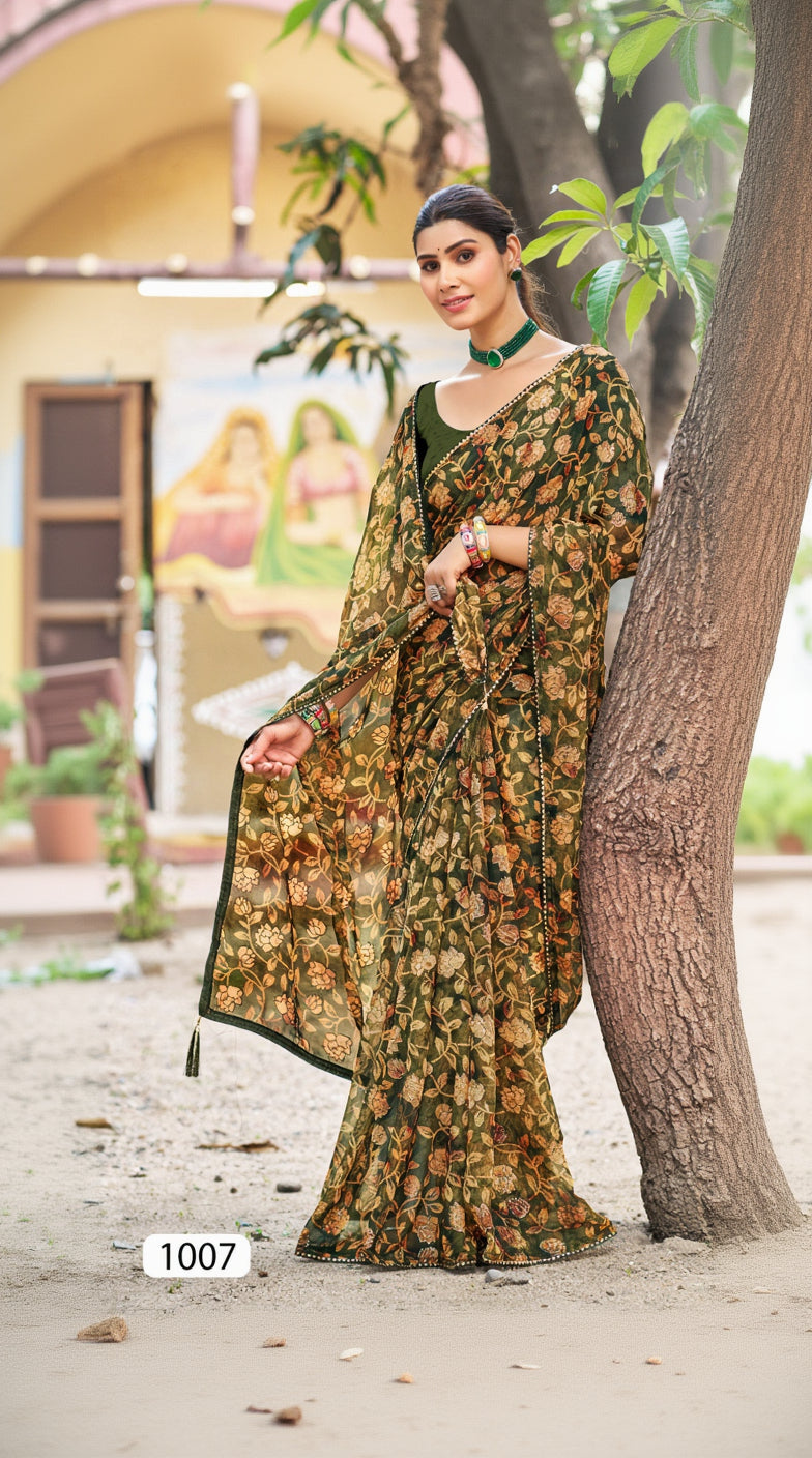 Fancy Jal Print Saree For Casual & Office Wear