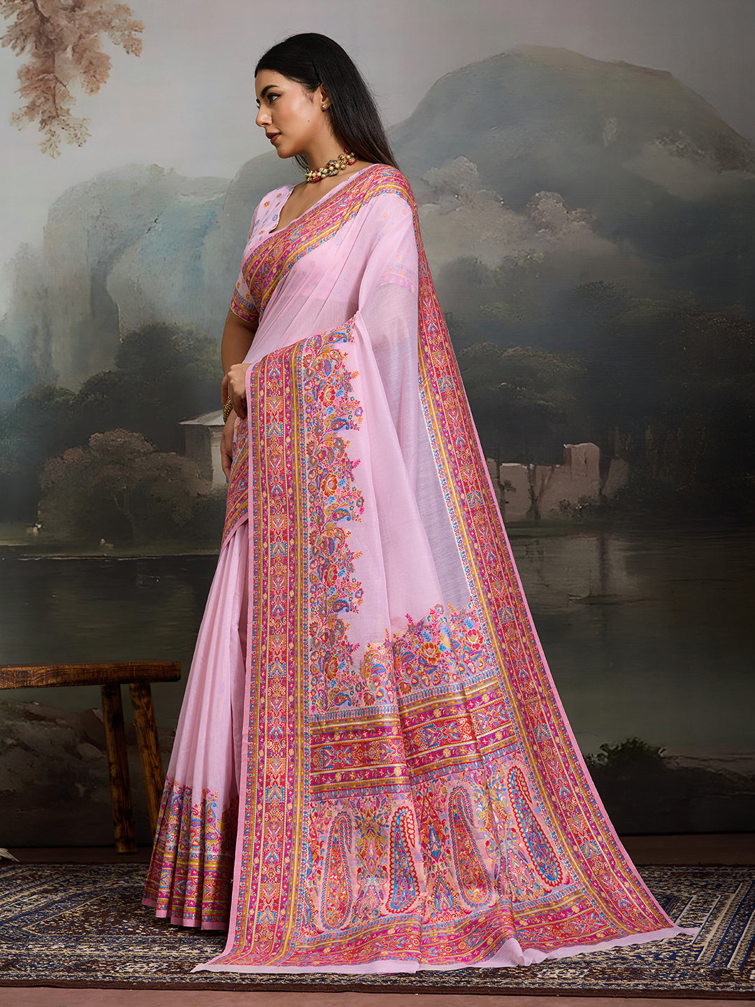 Royal Pashmina Silk Kathpadar Saree For Festive & Wedding Wear