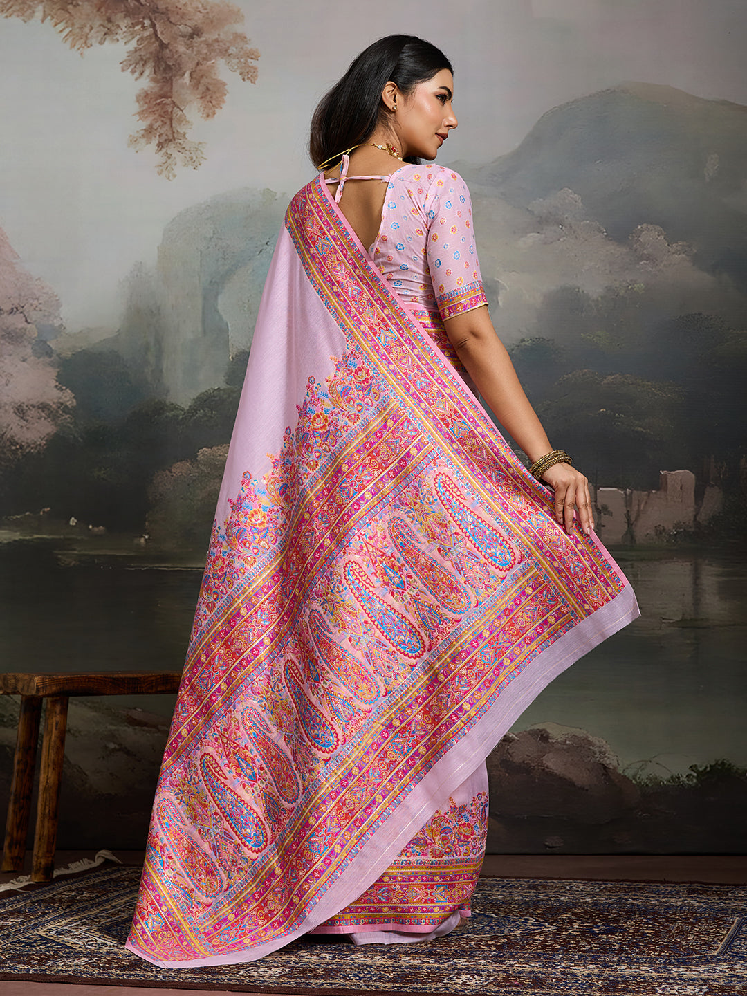 Royal Pashmina Silk Kathpadar Saree For Festive & Wedding Wear
