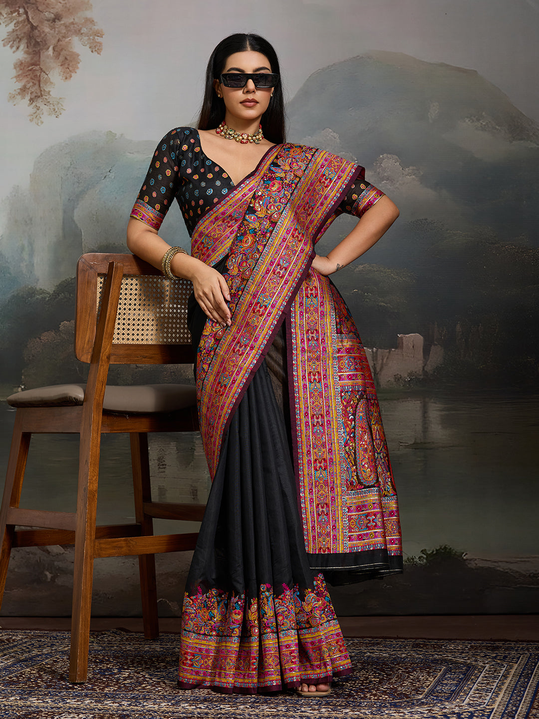 Royal Pashmina Silk Kathpadar Saree For Festive & Wedding Wear