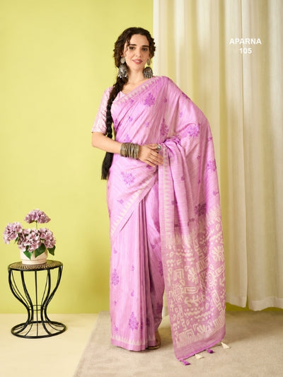 Premium Cotton Blend Saree For Women  With Ethnic Woven Pallu & Tassels