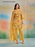Premium Pure Viscose Pure Cambric 3 Piece Suit Set with Handwork Neck Design