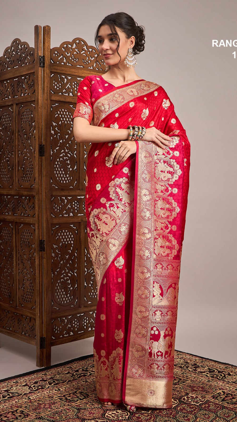 Heritage Wedding Rani Pink Banarasi Saree With Royal Elephant Temple Zari Design