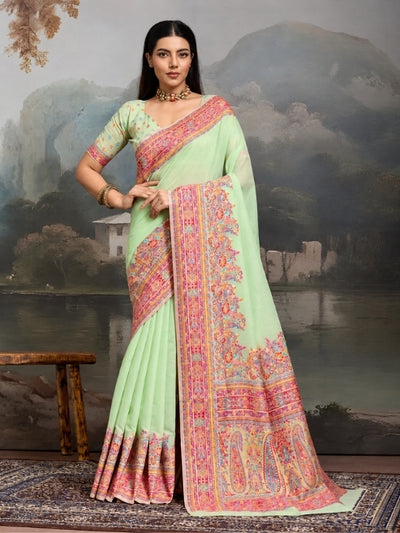 Royal Pashmina Silk Kathpadar Saree For Festive & Wedding Wear
