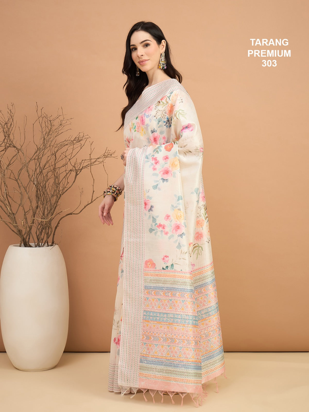 Premium Cotton Saree With Multi Resham Thread Weaving Border