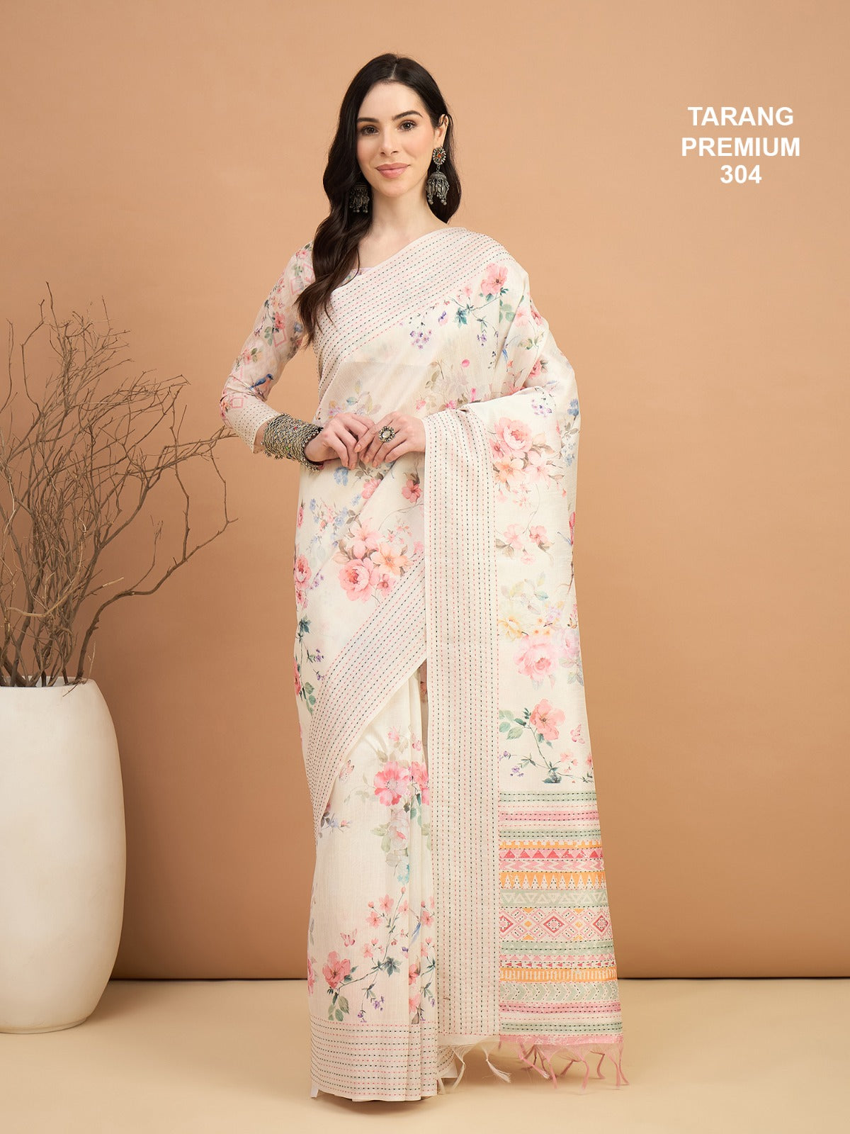 Premium Cotton Saree With Multi Resham Thread Weaving Border