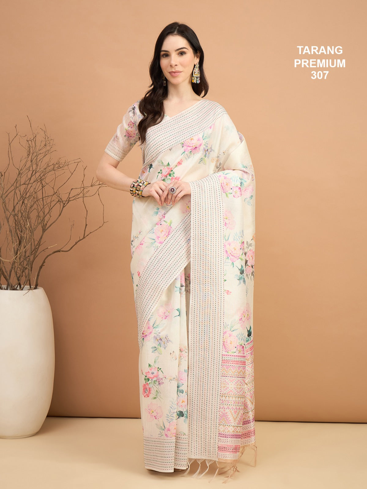 Premium Cotton Saree With Multi Resham Thread Weaving Border