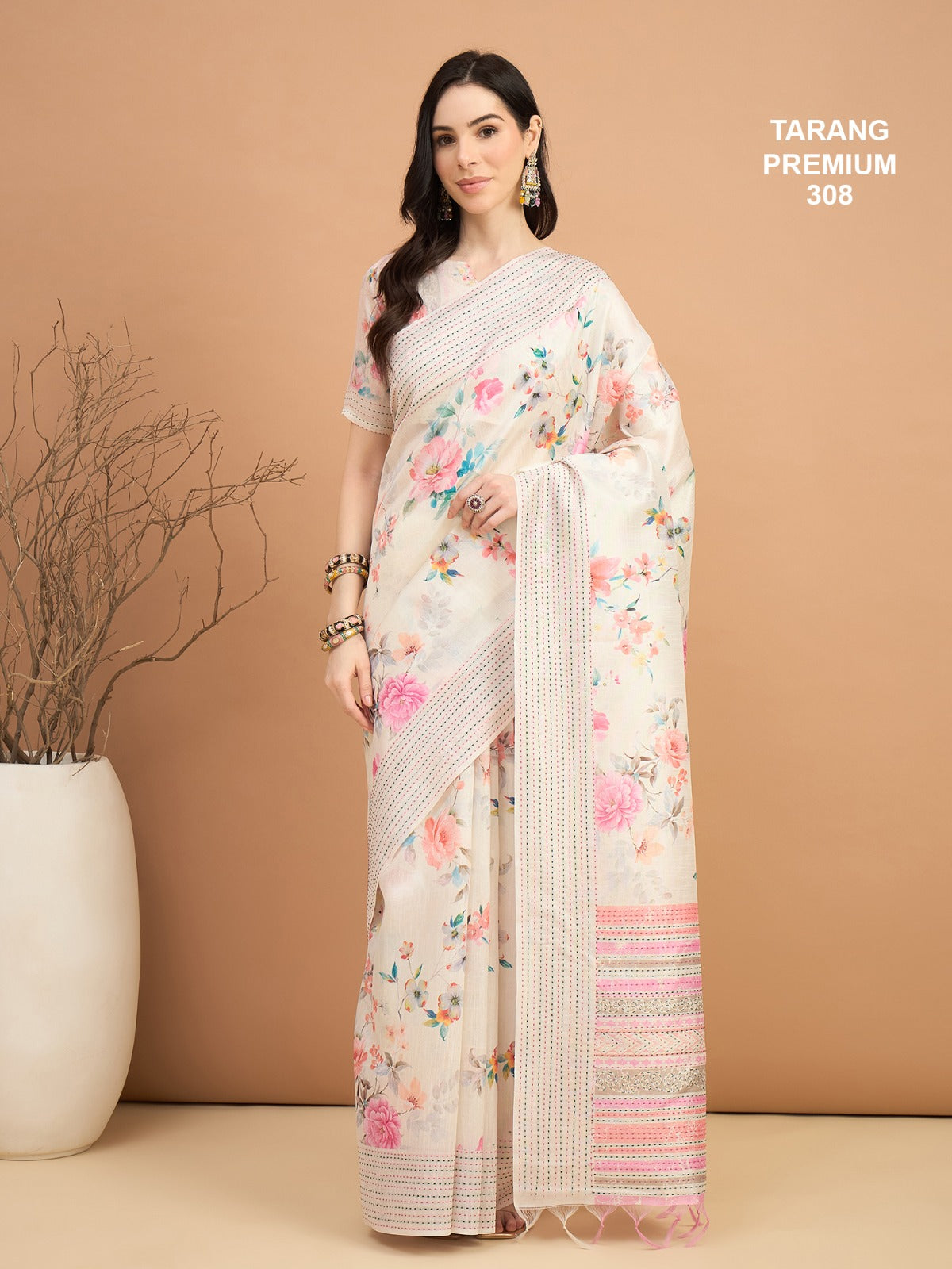 Premium Cotton Saree With Multi Resham Thread Weaving Border