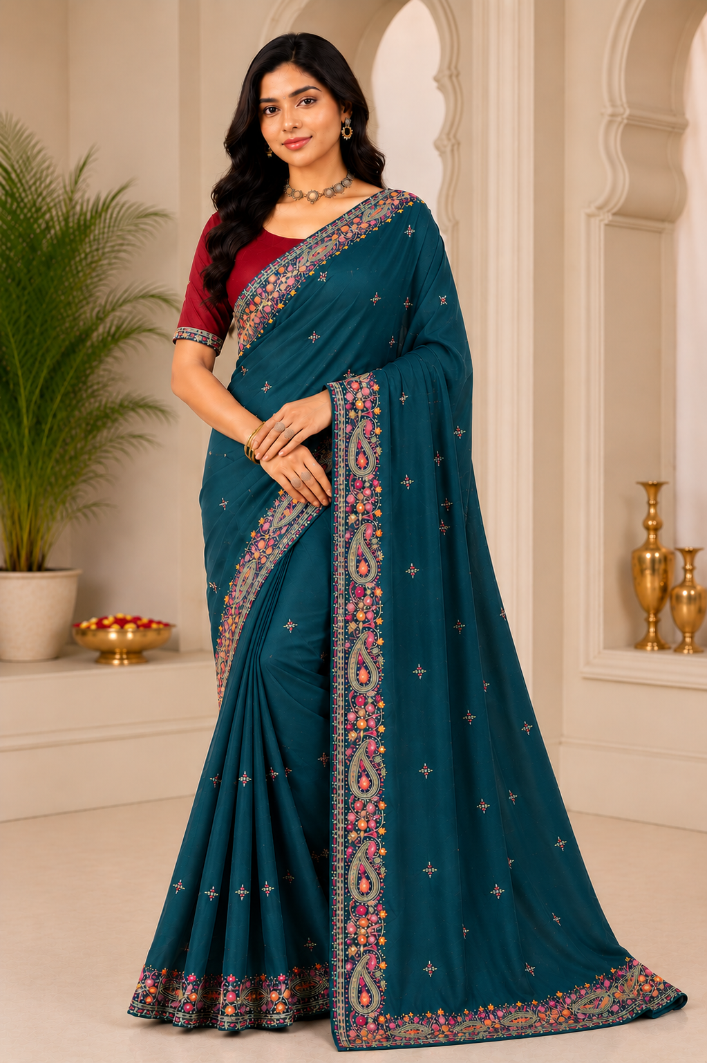 Festive & Wedding Wear Designer Embroidered Saree