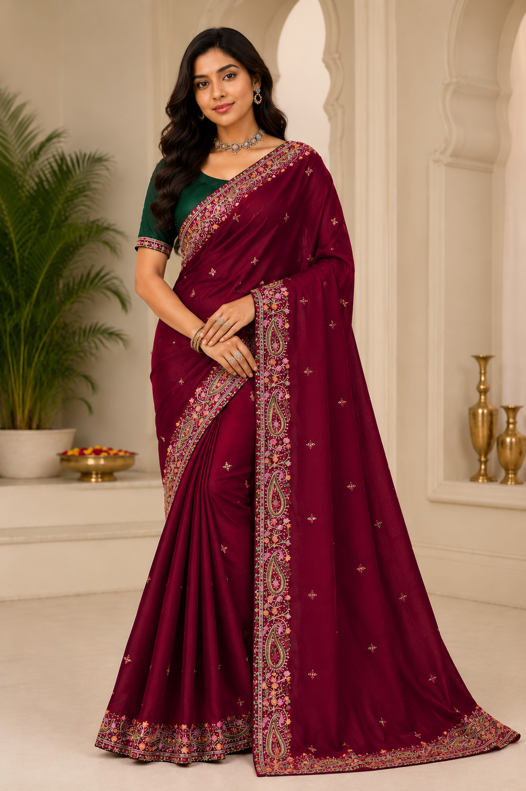 Festive & Wedding Wear Designer Embroidered Saree