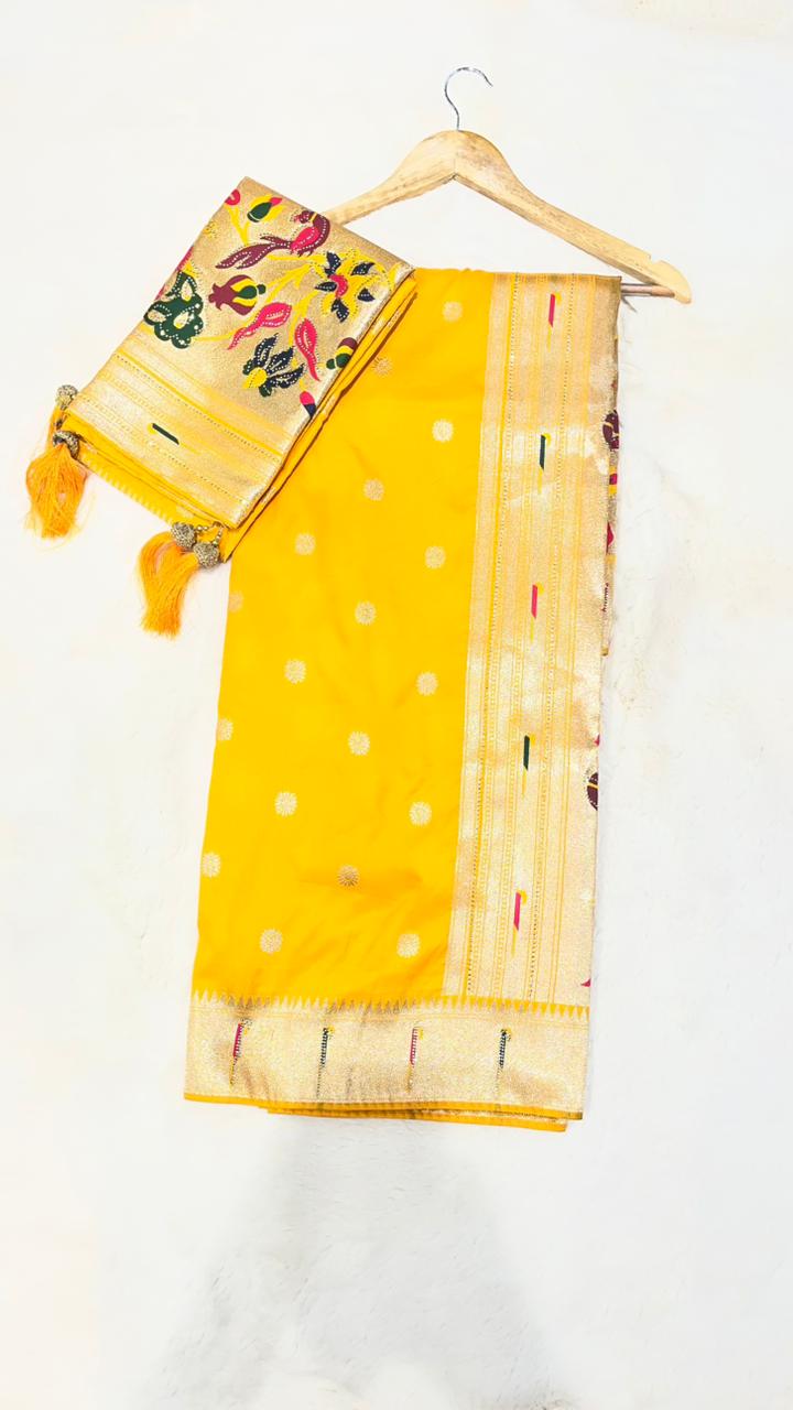 Premium Pathrani Paithani Saree with Dupatta | Rich Zari Border